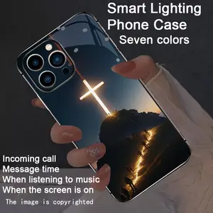 Faith Light Colorful Glow-in-the-Dark Smart Illuminated Phone Case, New Dazzling and Trendy, Suitable for iPhone 17/Air/16 Pro Max/16e/iPhone 15 Pro Max/iPhone 14 Pro Max/Plus/13/12. Features include smart voice control, dazzling illumination, and drop pr