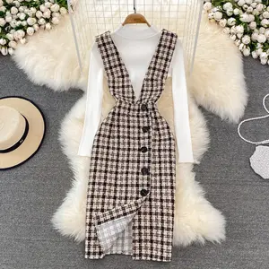 Lisbeth Woolen Plaid Dress