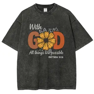 Faith Christian Jesus God Washed T-Shirt, Vintage Religious Graphic Tee, Spiritual Bible Verse Shirt, Casual Unisex Streetwear Top