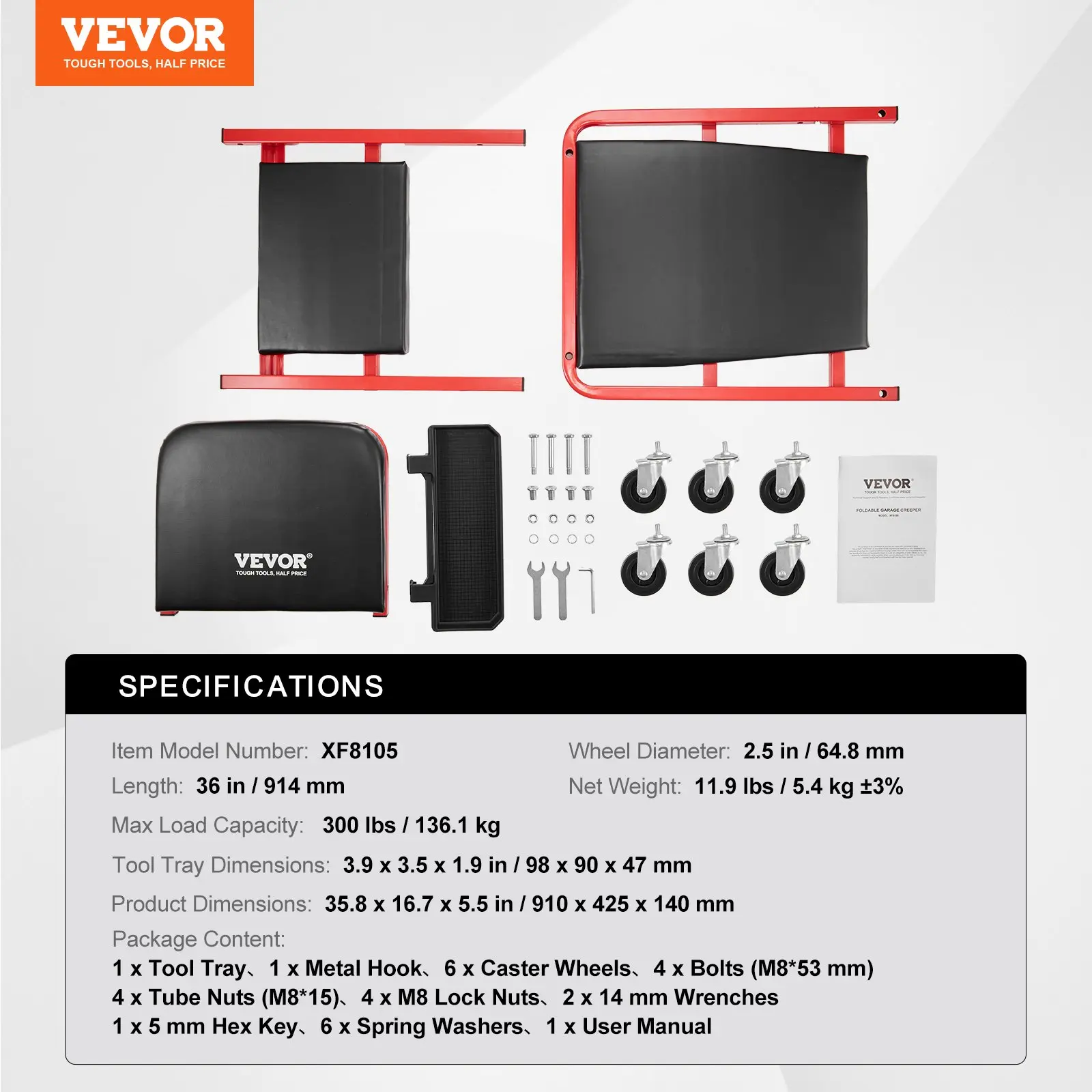 36 in Foldable Z Garage Creeper