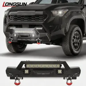 Longsun Front Bumper for 2024-2026 Toyota Tacoma, Equipped with Winch Plate and TruckLicense Plate Bracket