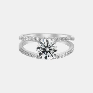 【726】“Begin Again” Split Tension Set 1.5 Carat Synthetic Moissanite Ring - Fashion, Wedding, Party, Anniversary Jewelry Gift