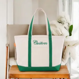 Custom Tote Bag Bachelorette Bags Personalized Gift for Best Friend & Bridesmaid Green Trimmed Canvas Tote Bag Bachelorette Party Gift