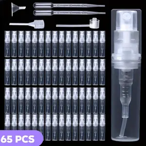 60 Pcs Portable Plastic Perfume Spray Bottle Refillable Transparent Perfume Atomiser Plastic Buckle Empty Bottle for Travel, Lotion, Perfume Beauty & Personal Care