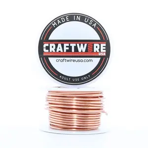 Solid Bare Copper Wire Round, Bright, Dead Soft, 28 Feet, 5OZ 14 Gauge (Choose 10 to 30 ga.)