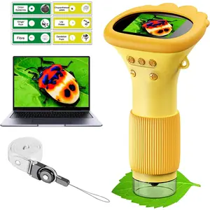 Microscope Pocket Microscope -1000X Portable Microscope for  | Photo and Video Mini Microscopes | 2'' Digital Little Scientist Microscopes for 3-10  Years Old   Toys Gifts