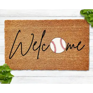 Welcome Baseball Doormat, Welcome Mat, Baseball Door Mat, Fall Doormat, Spring Doormat, Doormat for Baseball, Baseball Lover Gift, Baseball