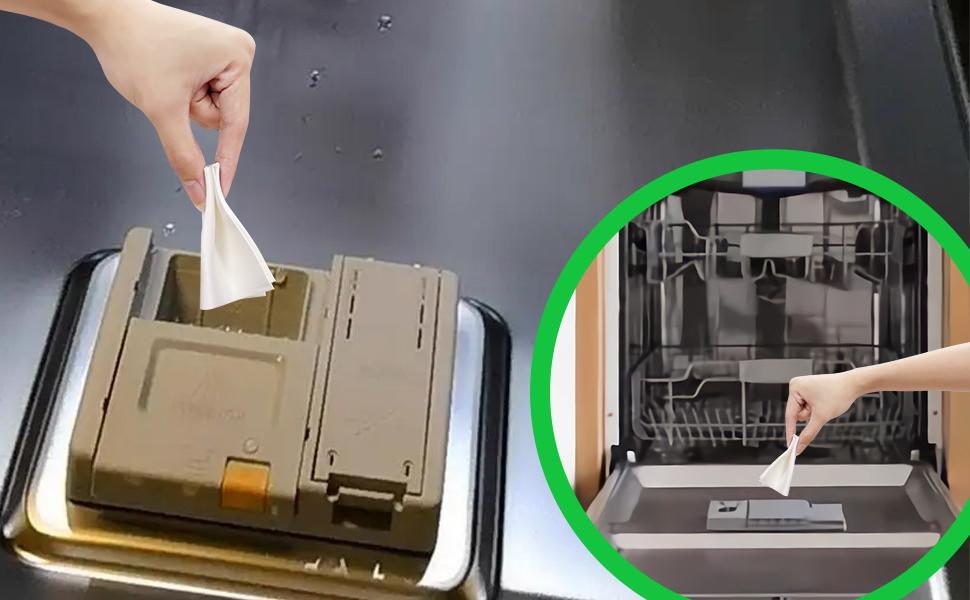 YUCO Dishwasher Detergent Sheets 100 Loads, Liquid-Free Dish Soap Cleaner Strips Eco-Friendly No Plastic Dishwasher Pods Detergent, Use in Dishwasher or Sink, Leaving Dishes Sparkling Clean (Lemon)