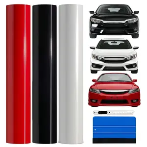 NEW FONESO 60" x 12" Car Body Sticker with Squeegee and Cutter Kit, Car Vinyl Film Wrap Protector Sticker Tape Self-Adhesive + Tool, Car DIY Decoration Accessories For BMW Chevrolet Ford Honda Jeep Nissan Toyota Mercedes-Benz Hyundai VW Buick MAZDA Tesla