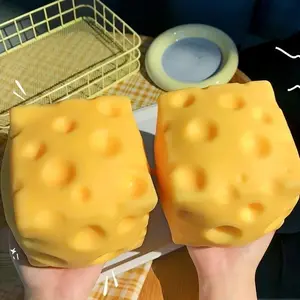 Giant Cheese Squeeze Toy Extra Large Size Cheese Squishy Fidget Toys Slow Rebound Shapeable Venting Ball for Adults Gifts butter