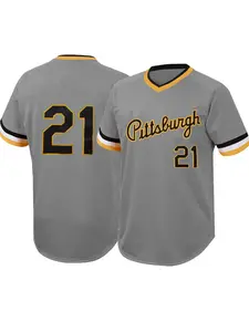 Pirate Nameless No. 21 Loose-Fit Baseball Jersey, Sporty Embroidered V Neck Unisex Shirt, Breathable Quick-Dry Outdoor Sports Top, Jersey Shirts