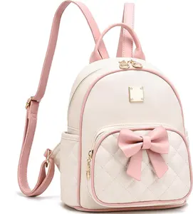 Mini Backpack for Girls Cute Bow Backpack Leather Small Backpack Purse for Women Teen Girl Gifts Trendy Stuff for Kids Pink