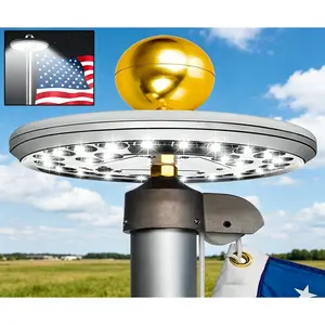 26 LED Solar Flag Pole Light, IP65 Waterproof Auto On/Off Daylight Lamp, 6500K Modern Outdoor Lighting for Garden Yard Porch
