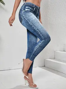 Women's High-Waisted Sporty Yoga Pants, Tight-Fitting Woven Fabric, All-Season Comfortable Workout Gear, Breathable & Quick-Dry Design