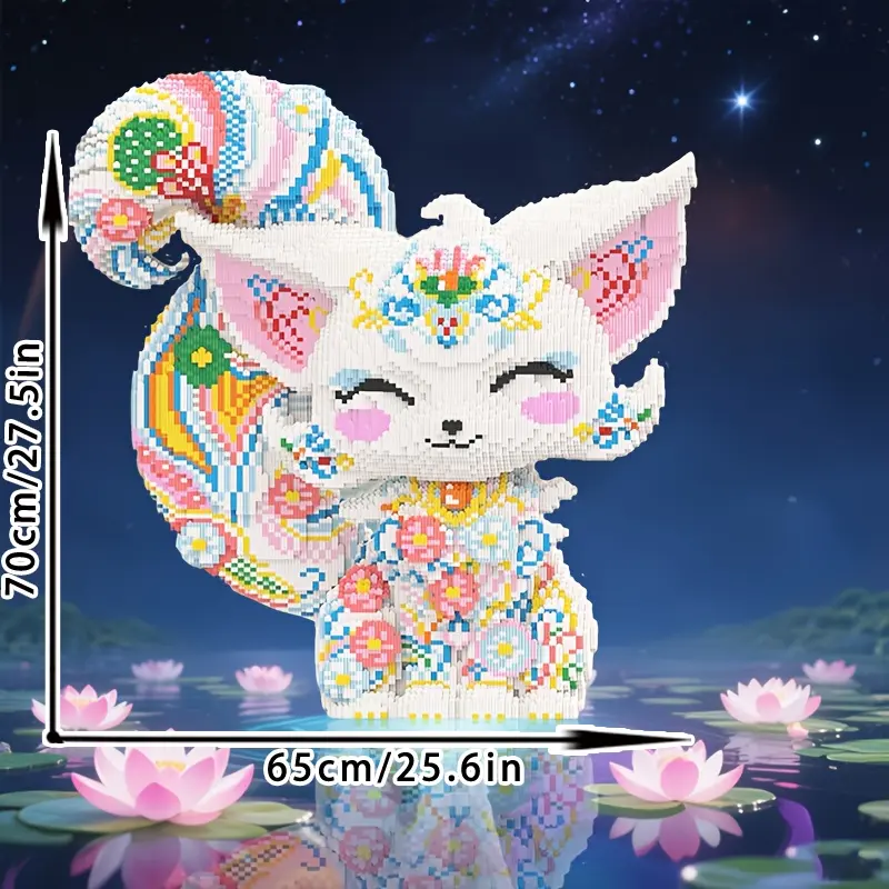 38700pcs Nine-Tailed Fox Building Blocks, 3D Animal Shape Puzzle