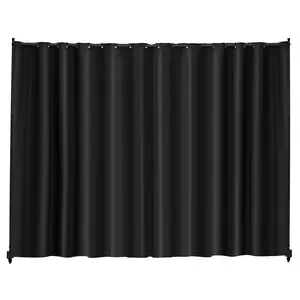VEVOR Room Divider, Portable Panel Room Divider with Wheels Curtain Divider Stand, Freestanding Room Divider Privacy Screen for Office, Bedroom, Dining Room, Study, Black