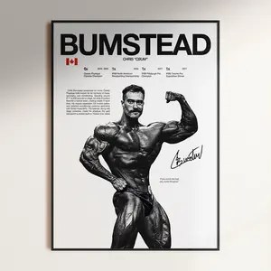 Chris Bumstead Poster, Bodybuilding Wall Print, Mr Olympia Poster, Bodybuilder Digital Print, Gym Fitness Motivation Decor Gift, Gym Art
