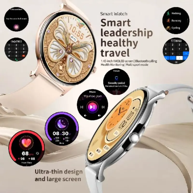New V89 Bluetooth-compatible Calling Watch, 1.43 Inch Amoled Low Power ...