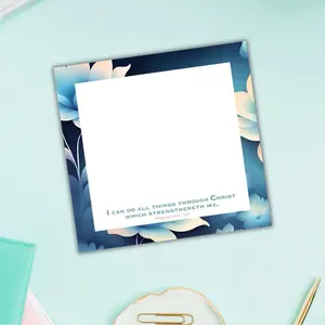 Christian Sticky Note - Phillippians 4:13 KJV Bible Verses, 3 x 3 Inches