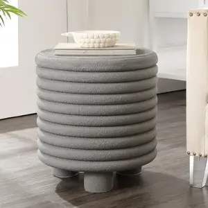 JONATHAN Y Evans 18" Minimalist Modern 3-Legged Drum Indoor/Outdoor Accent Table