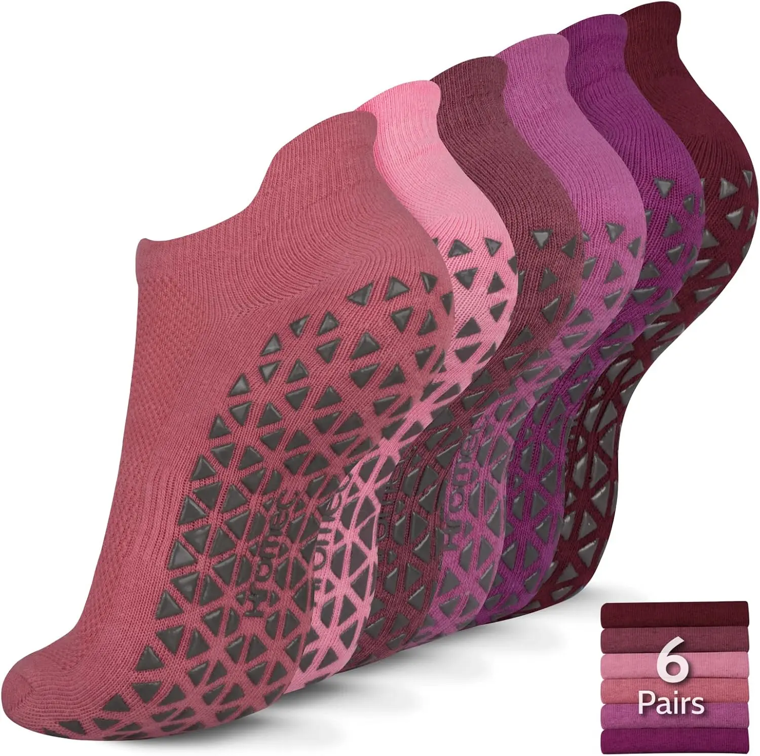 Non Slip Yoga Socks with Grips for Pilates, Ballet, Barre, Barefoot, Hospital Anti Skid Socks for Women and Men Women's Non-Slip Pilates Socks