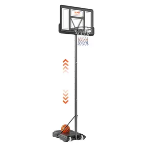 fathersdaygift VEVOR Basketball Hoop, 4-10 ft Adjustable Height Portable Backboard System, 44 inch Basketball Hoop Goal, Kids Adults Basketball Set with Wheels, Stand, and Fillable Base, for Outdoor/Indoor