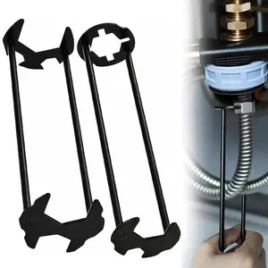 Multifunctional High-Strength Metal Sink Wrench Set, 2-Pack Slim-Form Basin & Faucet Wrenches with Anti-Slip Grip, 4-Function Tool for Tight-Space Plumbing Repairs