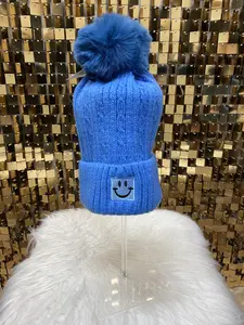 Blue Smiley Beanie