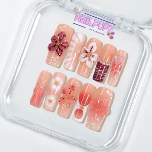 NailPopz ETHEREAL GARDEN - 100% Handmade 3D Press-On Nails | Durable, Reusable, and Salon-Grade Finish