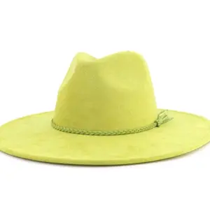 Kiwi Fruit Fedora Classic Hat - 58 CM, Light Green Color, Classic Design, Ideal for Any Occasion