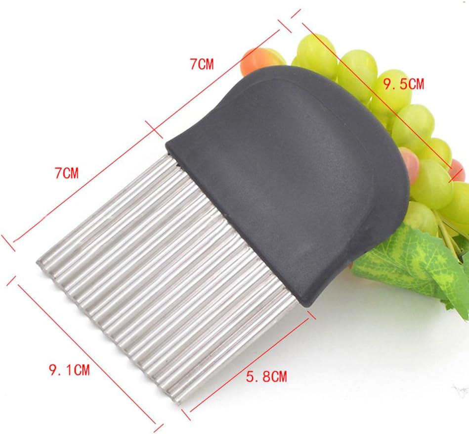 2 PCS Stainless Steel Crinkle Cutter Knife Set – Wavy Vegetable & French Fry Slicer for Creative Food Preparation 2 PCS Stainless Steel Crinkle Cutter Knife Set – Wavy Vegetable & French Fry Slicer for Creative Food Preparation