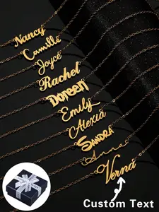 Customized Stainless Steel Name Necklace, Personalized Simple English Letter Font Customization, Ideal Gift For Couples, Friends, Family, Mother's Day And Other Occasions