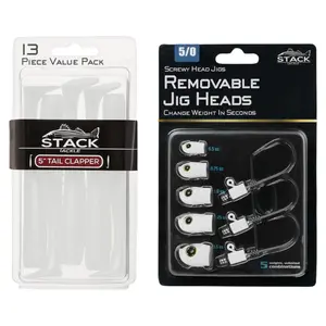 Screwy Head Jigs + Tail Clapper Bundle Pack Mustad Hooks Screwy Head Jigs + Tail Clapper Bundle Pack Mustad Hooks