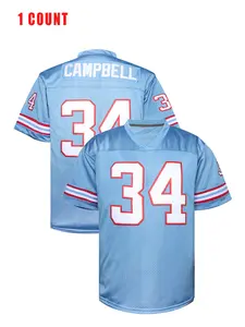 Men's Loose-Fit Sporty Rugby Jersey #34 Campbell, Vintage Style Football Shirt, Perfect Gift for Young Athletes, All Seasons Wear