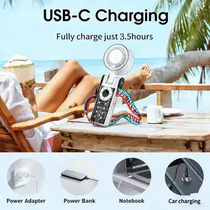 Rechargeable Ice-Cooling Pocket Fan, Lightweight USB Powered "Ice Tornado" Device - Fast Charging, All-Day Battery Life, Instant Chilling, Replaces Flimsy Fans | Cool Tech Universal Electronics Accessory
