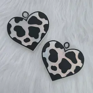 Cow Print Vent Clip Car Freshies - Heart Shaped Car Air Freshener with Cow Print Design