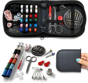 Sewing Kit Beginners Kit with 14 Thread Spools 30 Needles 3 Buttons 2 Threaders 10 Pins 1 Seam Ripper 1 Thimble 1 Tape Portable Travel Friendly Case
