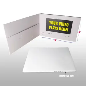 PrintAVizion Blank White Video Brochure with 7" HD Screen and Easy to Upload Your Videos