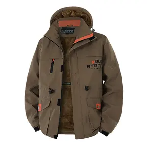 Men's Winter Fleece Lined Warm Windproof Waterproof Jacket - Sherpa Lining, Removable Hood, Durable Choice for Outdoor Hiking, Camping, & All-Day Wear