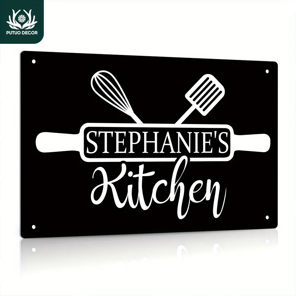 Customized Personalized Kitchen Sign - Custom Name, Wall Decor For Home, Bar, Kitchen, Cafe, 12x8 Inches Metal Sign - For Homeowners & Decor Enthusiasts - Perfect Gift for Housewarming & Holidays