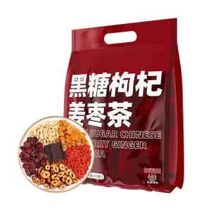 Black Sugar Goji Ginger Tea with Longan Red Dates and Rose Herbal Tea 15g x 15 Packs for Cold Relief and Menstrual Comfort GUANGYAOBAIYUNSHAN