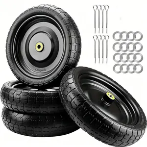 13-Inch Gorilla Cart Tires - Heavy Duty Replacement Tires for Gori-lla Carts, 13' Flat Free Tire Fit Gorilla Cart, Wheelbarrow Garden Wagon Cart, Hand Trucks and Utility Cart (2/4-Pack)