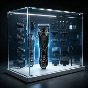 2-in-1 Hair & Beard Trimming Tools with Carbon Texture Body, Cordless Rechargeable Home Grooming Kit, Adjustable Cutting Blade with 3 Limit Combs, Great Holiday Present for Men