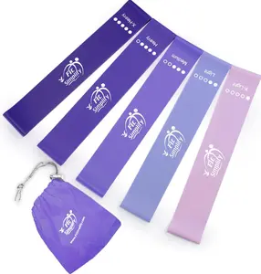 Resistance Loop Exercise Bands with Instruction Guide and Carry Bag, Set of 5