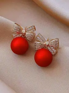 Cute Bowknot Design Stud Earrings, Rhinestone Decor Earrings for Women & Girls, Fashion Jewelry for Party, Daily Decor, Trendy All-match & Exquisite Jewelry for Birthday Gift, Studs Earrings
