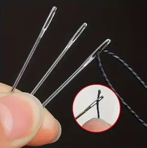 Easy-Thread Embroidery Needles Set 18 Large-Eye Sewing Needles 3 Sizes for Hand Sewing Cross-Stitch Polished Sharp Ideal for Hand Embroidery