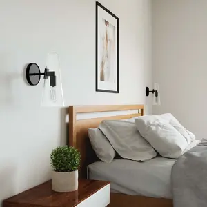 Modway Beacon 1-Light Wall Sconce in Clear Black