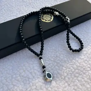 Islamic Prayer Beads Handheld Rosary, Muslim 99 Bead & 33 Bead Set, Ramadan Gift Box, Kaaba Stone Style