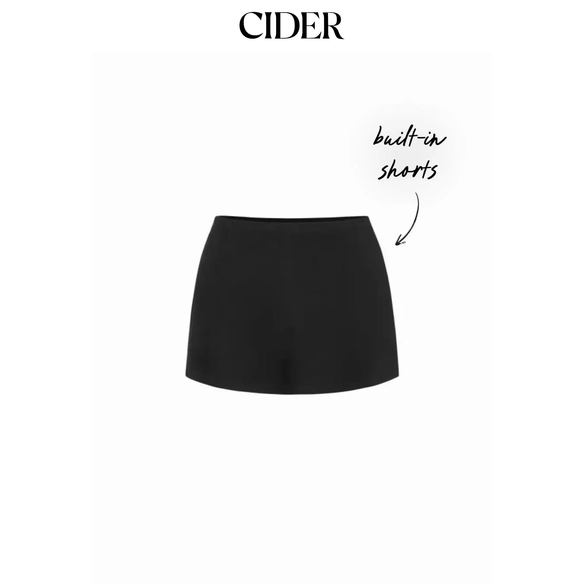 Cider Women's Minimalist Solid Color Low Rise Mini Skirt, Slim Fit with a Thigh-High Side Slit, Bottom