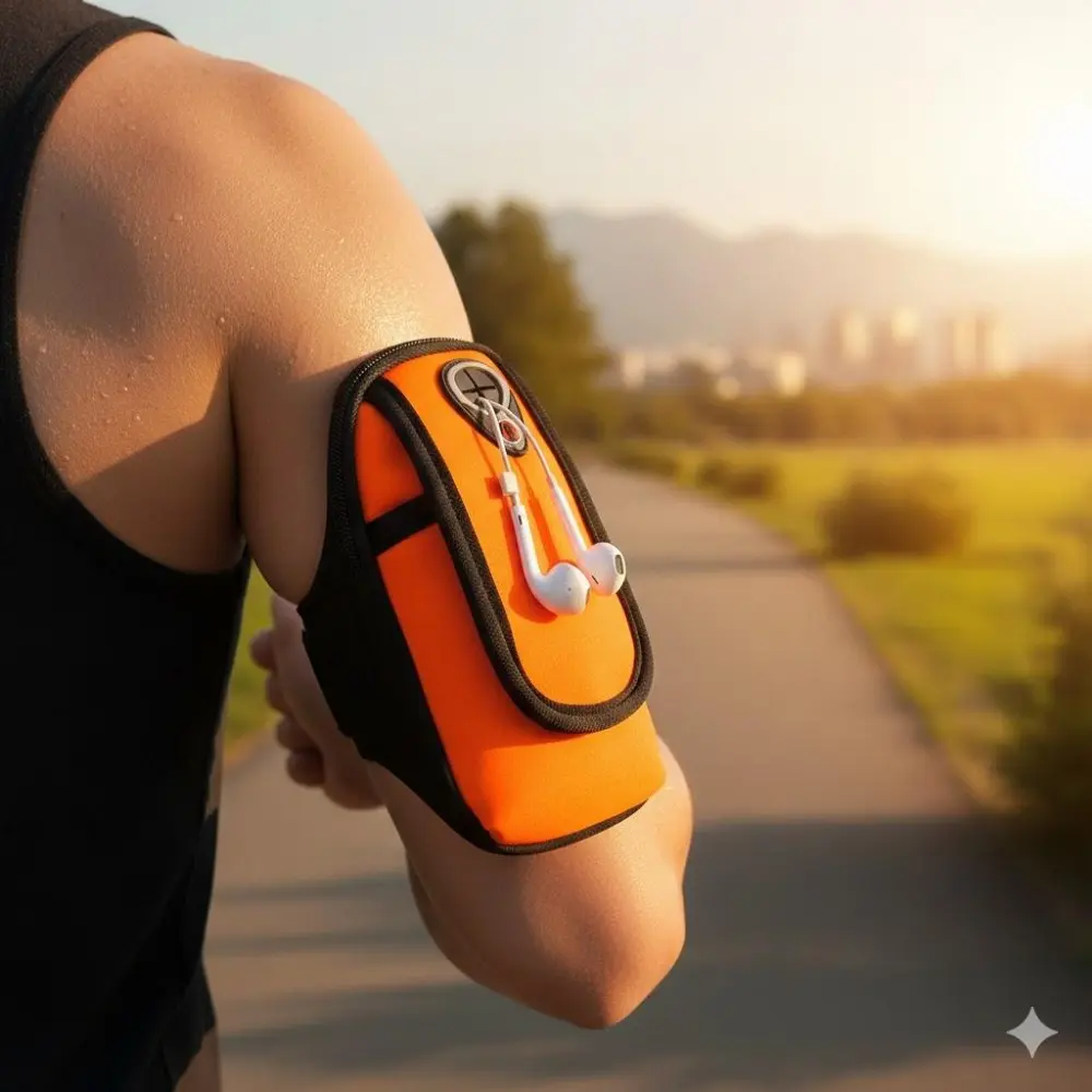6.5 Inch Large Capacity Waterproof Armband for Running Cycling Fitness Fishing: Sweat-Resistant Breathable Mesh with Anti-Slip Strap, Shockproof Phone Pocket & Daily Essentials Layer, Secure Sports Gear Storage No Bounce